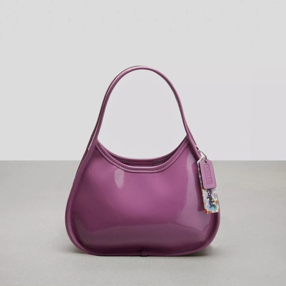 Coach Lilac Berry Purple Crinkle Patent Leather Mini Ergo Bag Like New - Picture 12 of 13